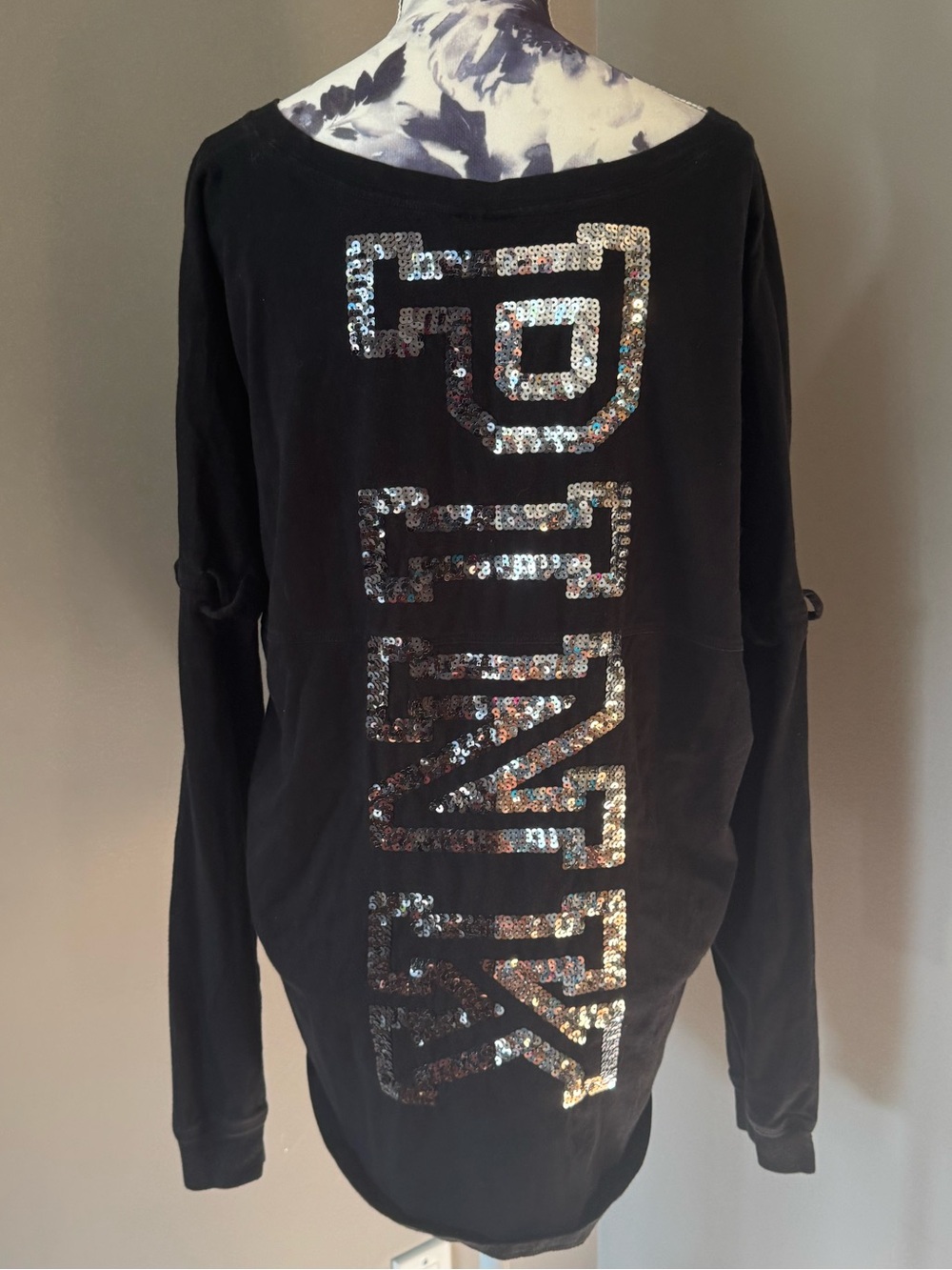 Victoria's Secret PINK Long Sleeve Bling Sequin Top